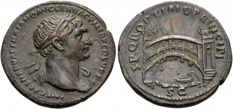 Trajan, 98-117. As (Copper, 29 mm, 11.54 g, 6 h), Rome, circa 103. IMP CAES NERV...