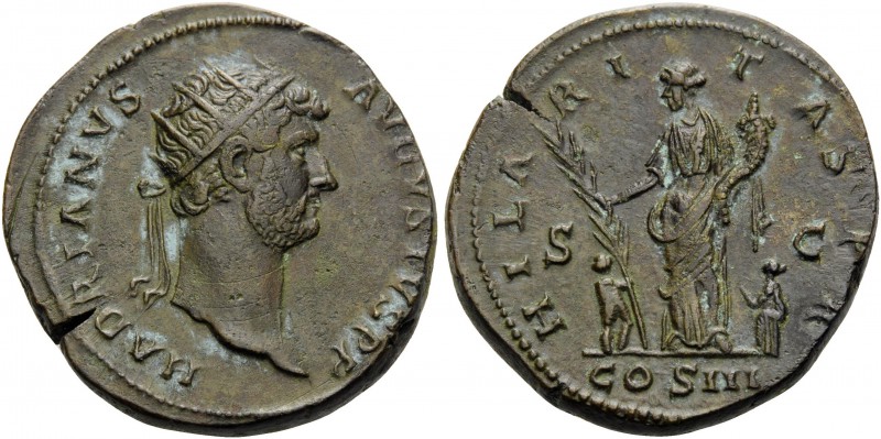 Hadrian, 117-138. Dupondius (Orichalcum, 27 mm, 11.53 g, 6 h), Rome, 128-132. HA...
