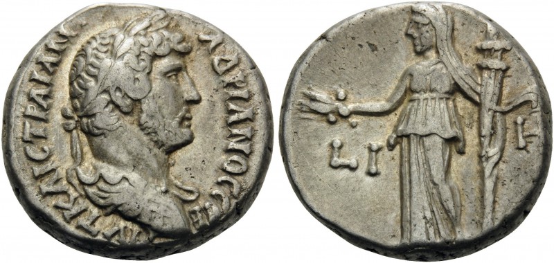EGYPT. Alexandria . Hadrian, 117-138. Tetradrachm (Billon, 24 mm, 13.00 g, 12 h)...
