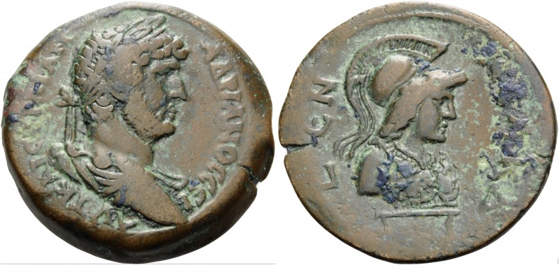 EGYPT. Alexandria . Hadrian, 117-138. Drachm (Bronze, 34 mm, 24.38 g, 11 h), dat...