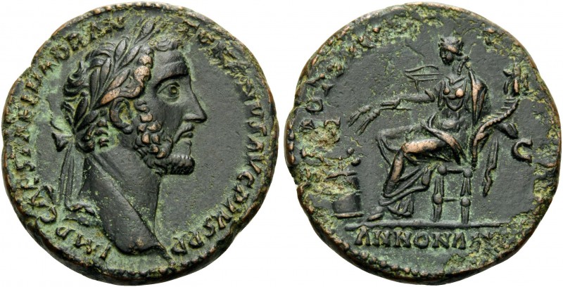 Antoninus Pius, 138-161. As (Copper, 27 mm, 10.84 g, 5 h), Rome, 150-151. IMP CA...