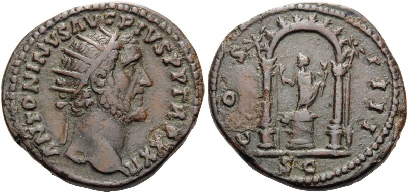 Antoninus Pius, 138-161. Dupondius (Orichalcum, 27 mm, 13.73 g, 5 h), Rome, 158-...