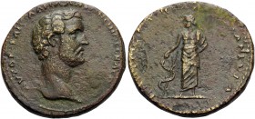 GALATIA. Ancyra . Antoninus Pius, 138-161. (Bronze, 34 mm, 23.68 g, 7 h). ΑVΤΟΚ ΚΑΙС ΑΔΡΙΑ ΑΝΤΩΝƐΙΝΩ СƐΒΑСT Bare head of Antoninus Pius to right. Rev....