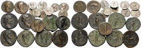 Antoninus Pius, 138-161. (220.00 g). Lot of 20 coins of Antoninus Pius: Denarii (9), Sestertii (7), Dupondius (1) and Asses (3). Attractive multi-colo...