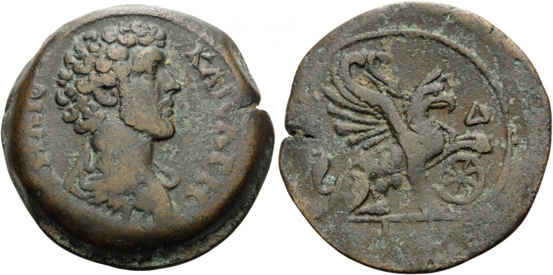 EGYPT. Alexandria . Marcus Aurelius, As Caesar, 139-161. Drachm (Bronze, 33 mm, ...