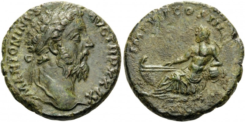 Marcus Aurelius, 161-180. As (Copper, 24 mm, 10.29 g, 12 h), Rome, 174-175. M AN...
