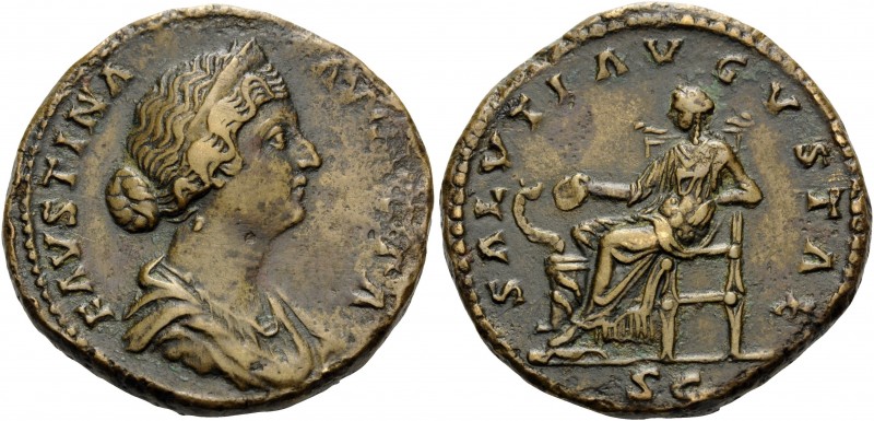 Faustina Junior, Augusta, 147-175. Sestertius (Orichalcum, 32 mm, 30.42 g, 12 h)...