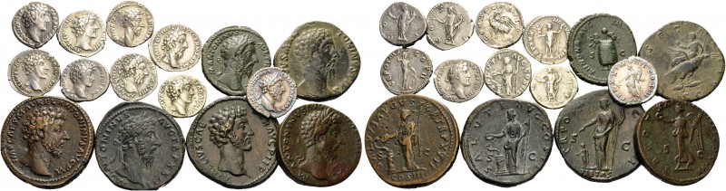 Marcus Aurelius, 139-180. (170.00 g). Lot of 15 coins of Marcus Aurelius: Denari...