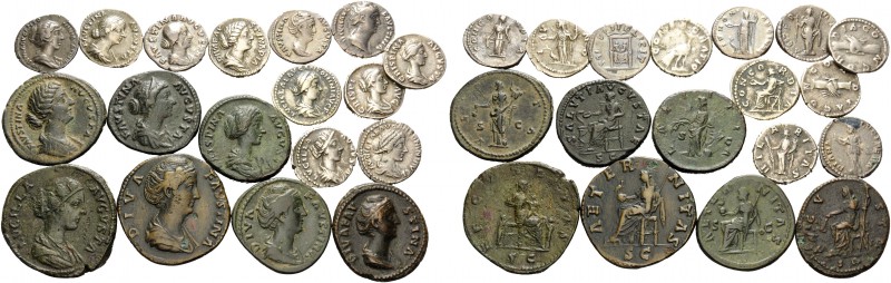 ANTONINE DYNASTY. (164.00 g). Lot of 18 coins featuring the women of the imperia...