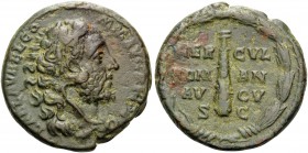 Commodus, 177-192. As (Copper, 24 mm, 11.45 g, 7 h), Rome, 192. L AEL AVREL COMM AVG P FEL Head of Commodus to right, wearing lion skin headdress. Rev...