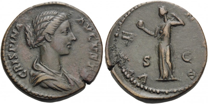 Crispina, Augusta, 178-182. Dupondius (Orichalcum, 25 mm, 12.58 g, 11 h), struck...