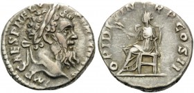 Pertinax, 193. Denarius (Silver, 17.5 mm, 3.67 g, 12 h), Rome. IMP CAES P HELV PERTIN AVG Laureate head of Pertinax to right. Rev. OPI DIVIN TR P COS ...