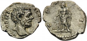 Clodius Albinus, as Caesar, 193-195. Denarius (Silver, 19 mm, 2.86 g, 12 h), struck under Septimius Severus, Rome, 194-195. D CLOD SEPT ALBIN CAES Bar...