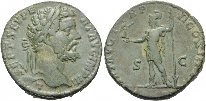Septimius Severus, 193-211. Sestertius (Orichalcum, 29 mm, 19.51 g, 5 h), Rome, ...