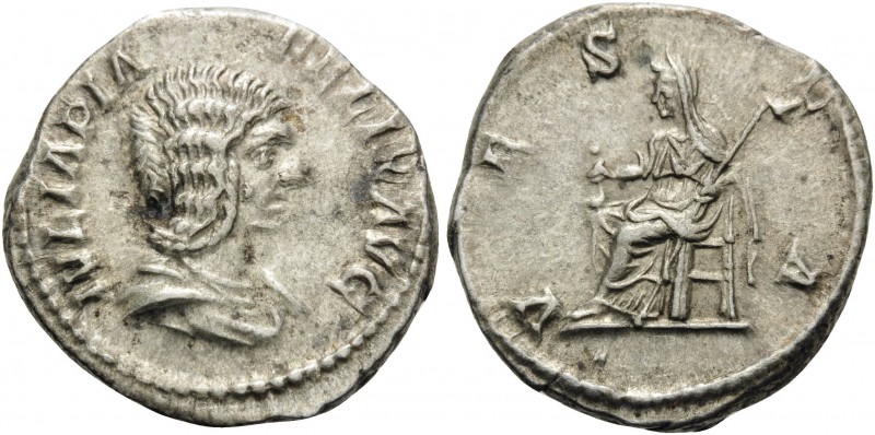 Julia Domna, Augusta, 193-217. Denarius (Silver, 19 mm, 3.09 g, 1 h), struck und...