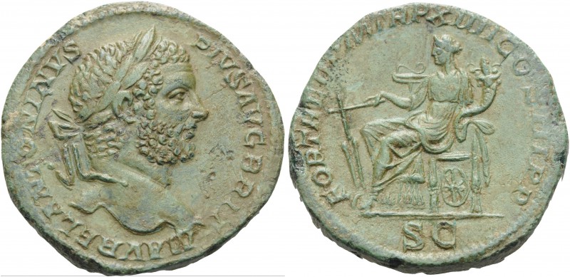 Caracalla, 198-217. Sestertius (Orichalcum, 30 mm, 22.74 g, 1 h), struck during ...