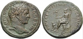 Caracalla, 198-217. As (Copper, 24 mm, 11.66 g, 6 h), Rome, 214. ANTONINVS PIVS AVG GERM Laureate head of Caracalla to right. Rev. P M TR P XVII IMP I...