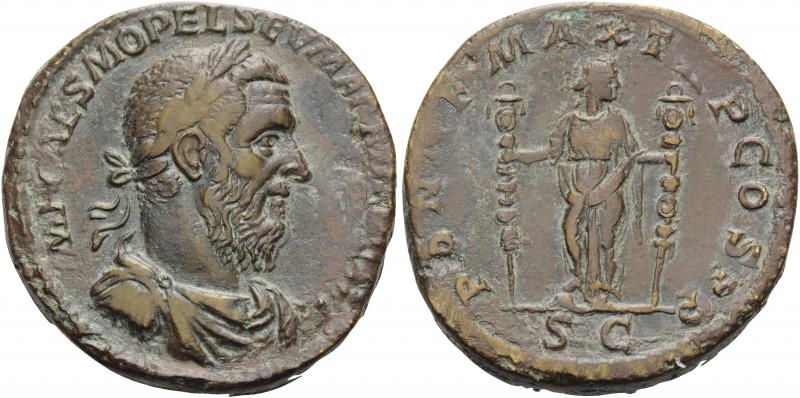 Macrinus, 217-218. Sestertius (Orichalcum, 30 mm, 21.37 g, 12 h), Rome, 217. IMP...