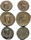 Macrinus and Diadumenian. (44.00 g). Lot of 3 Bronzes of Macrinus and Diadumenian: Macrinus, Sestertius and As; Diadumenian, Dupondius/As. About very ...