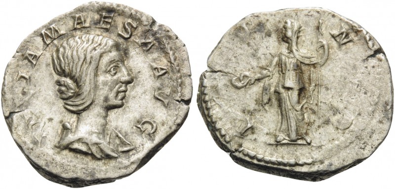 Julia Maesa, Augusta, 218-224/5. Denarius (Silver, 20 mm, 3.03 g, 1 h), grandmot...