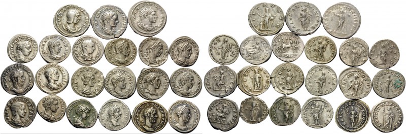 SEVERAN DYNASTY. (Silver, 69.00 g). Lot of 21 Severan Silver Coins: Caracalla, A...