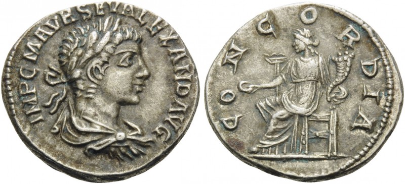 Severus Alexander, 222-235. Denarius (Silver, 19 mm, 3.33 g, 6 h), Antioch on th...