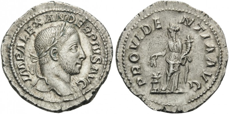 Severus Alexander, 222-235. Denarius (Silver, 21 mm, 3.16 g, 12 h), Rome, 232. I...