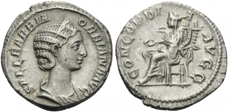 Orbiana, Augusta, 225-227. Denarius (Silver, 19 mm, 2.64 g, 6 h), wife of Severu...