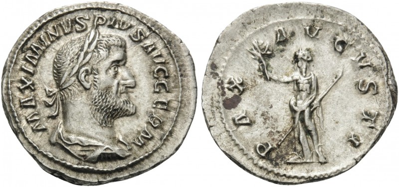 Maximinus I, 235-238. Denarius (Silver, 20 mm, 3.46 g, 6 h), Rome, 236-237. MAXI...