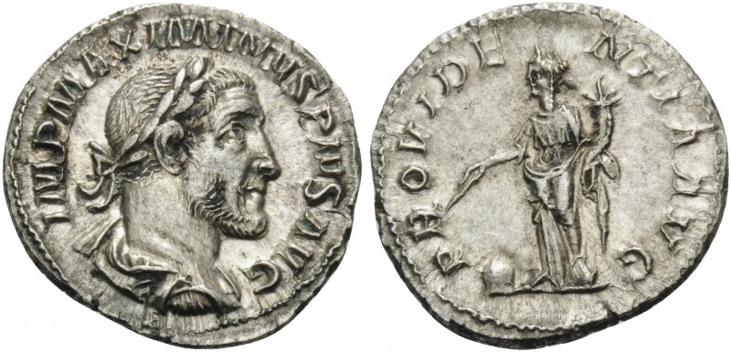 Maximinus I, 235-238. Denarius (Silver, 18 mm, 2.73 g, 12 h), Rome, 236-237. MAX...