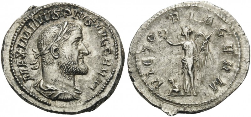 Maximinus I, 235-238. Denarius (Silver, 20 mm, 3.32 g, 6 h), Rome, 236-238. IMP ...