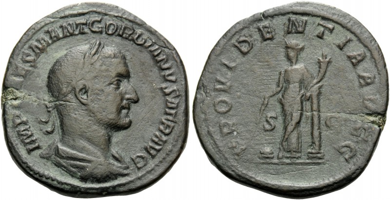 Gordian I, 238. Sestertius (Orichalcum, 32 mm, 21.44 g, 11 h), Rome, 1-22 April ...