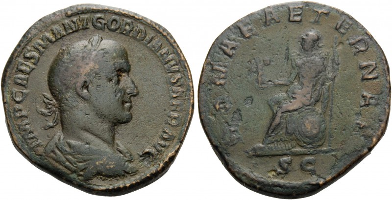 Gordian II, 238. Sestertius (Orichalcum, 31 mm, 18.80 g, 12 h), Rome, April 238....