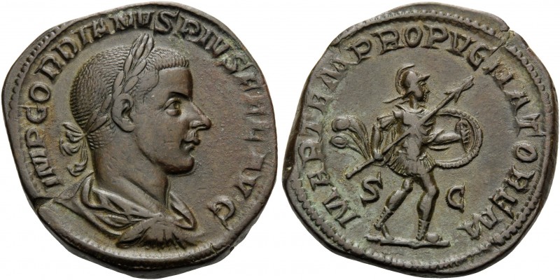 Gordian III, 238-244. Sestertius (Orichalcum, 32 mm, 19.53 g, 6 h), Rome, 244. I...