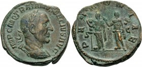 Trajan Decius, 249-251. Sestertius (Orichalcum, 29 mm, 21.42 g, 12 h), Rome, 250. IMP C M Q TRAIANVS DECIVS AVG Laureate and cuirassed bust of Trajan ...