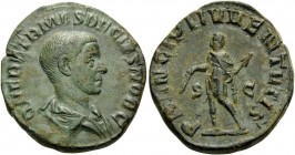Herennius Etruscus, as Caesar, 249-251. Sestertius (Orichalcum, 31 mm, 18.63 g, 12 h), struck under Trajan Decius, Rome, 250-251. Q HER ETR MES DECIVS...