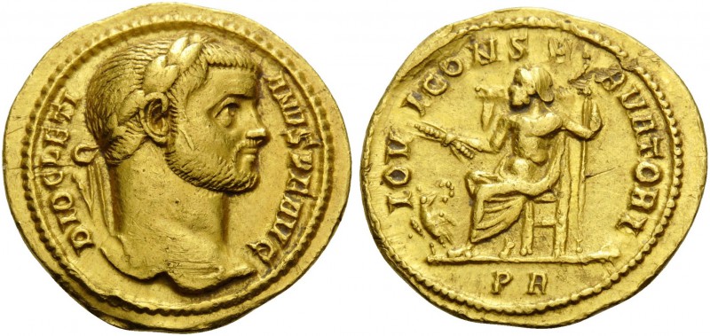 Diocletian, 284-305. Aureus (Gold, 19 mm, 5.70 g, 6 h), Rome, 289-290. DIOCLETIA...