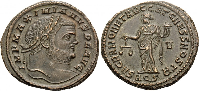 Maximianus, first reign, 286-305. Follis (Bronze, 27 mm, 10.68 g, 6 h), Aquileia...
