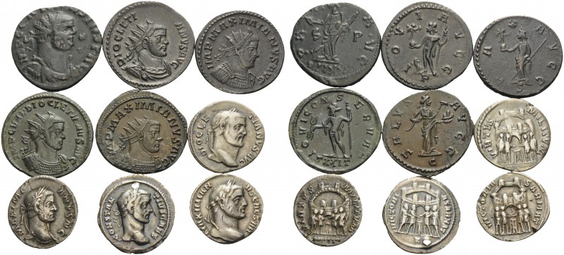 Tetrarchy. (Silver, 31 g). Lot of Tetrarchic Period Silver Argentei (4) and AE A...
