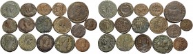 4th Century. (Bronze, 62.00 g). Lot of 16 4th Century Bronzes: Constantius II (5); Magnentius (2); Decentius; Julian II (2); Jovian; Procopius; Valent...