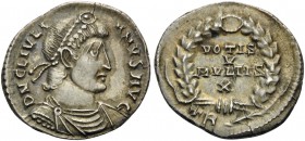 Julian II, 360-363. Siliqua (Silver, 18 mm, 2.48 g, 6 h), Treveri (Trier). D N C L IVLI-ANVS AVG Diademed, draped and cuirassed bust of Julian II to r...
