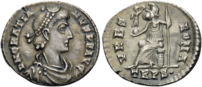 Gratian, 367-383. Siliqua (Silver, 17 mm, 2.07 g, 6 h), Treveri, 375-378. D N GR...