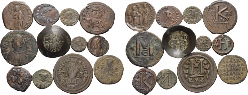 Late Roman and Byzantine. (Bronze, 96.00 g). Lot of 12 Late Roman and Byzantine ...