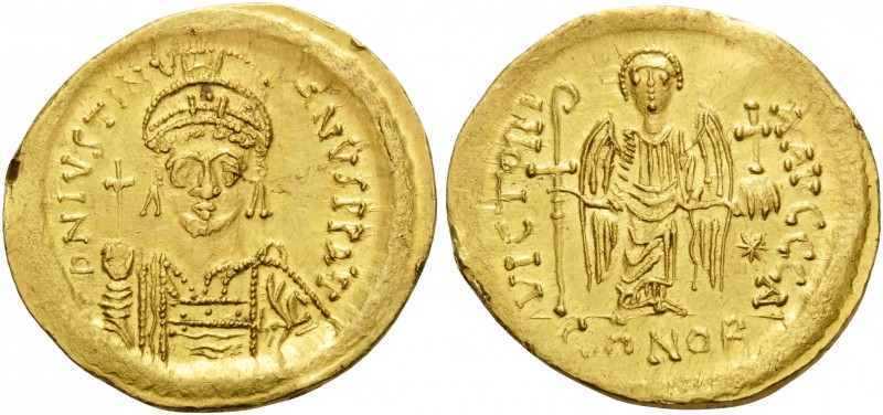 Justinian I, 527-565. Solidus (Gold, 21 mm, 4.50 g, 6 h), Constantinople, 1st of...