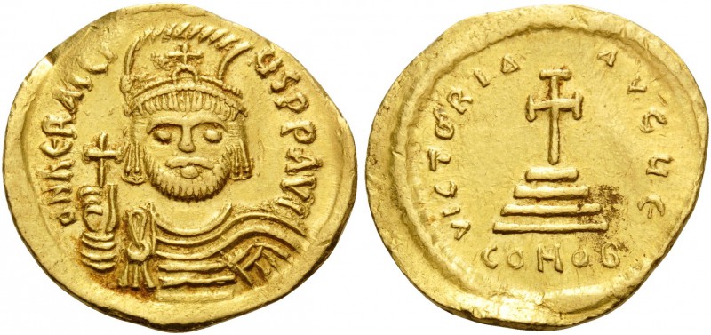 Heraclius, 610-641. Solidus (Gold, 20 mm, 4.49 g, 7 h), Constantinople, 5th offi...