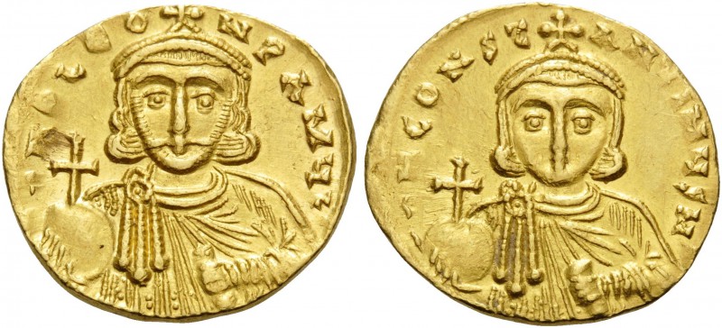 Leo III the "Isaurian", with Constantine V, 717-741. Solidus (Gold, 20 mm, 4.47 ...