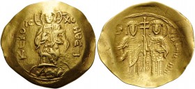 Alexius III Angelus-Comnenus, 1195-1203. Hyperpyron (Gold, 27 mm, 4.19 g, 6 h), Constantinople, 1197-1203. + KE ROHΘEI / IC - XC Christ Pantokrator st...
