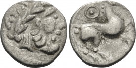 CELTIC, Eastern Celts. Skordoski in Syrmia . Circa 3rd-2nd century BC. Drachm (Silver, 16 mm, 1.76 g, 9 h), imitation of Philip II of Macedon, "Kugelw...