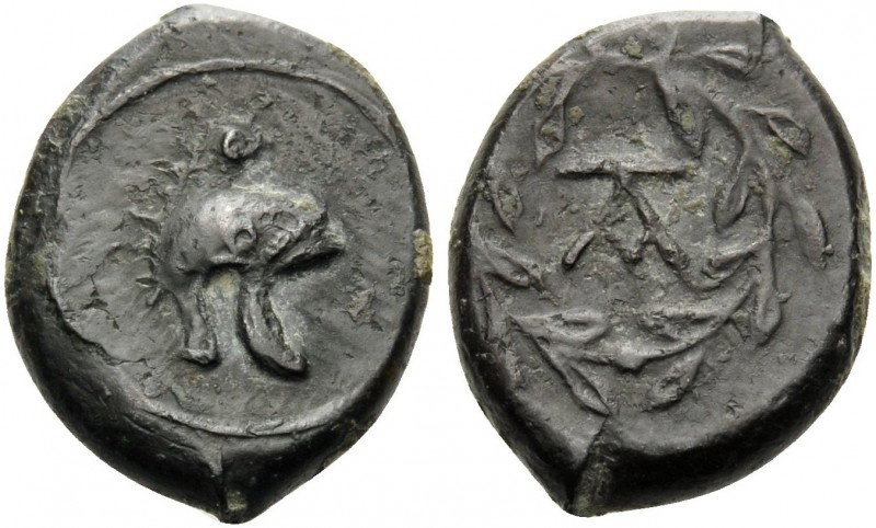 SICILY. Tauromenion . Campanian mercenaries, 354/3-344 BC. Onkia (Bronze, 14 mm,...