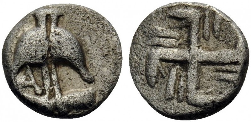 THRACE. Apollonia Pontika . Mid 4th century BC. Hemiobol (Silver, 7 mm, 0.43 g, ...